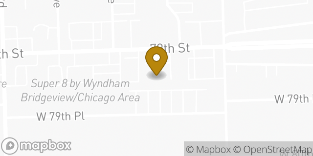 Map showing the location of AutoZone in Bridgeview, IL 60455