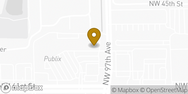 Map showing the location of Starbucks in Doral, FL 33178