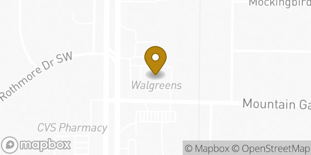 Map showing the location of Walgreens in Huntsville, AL 35803