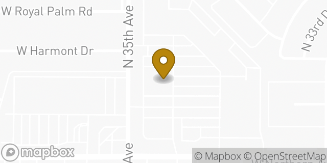 Map showing the location of Chuck E. Cheese in Phoenix, AZ 85051