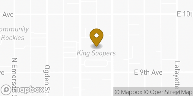 Map showing the location of Starbucks in Denver, CO 80218