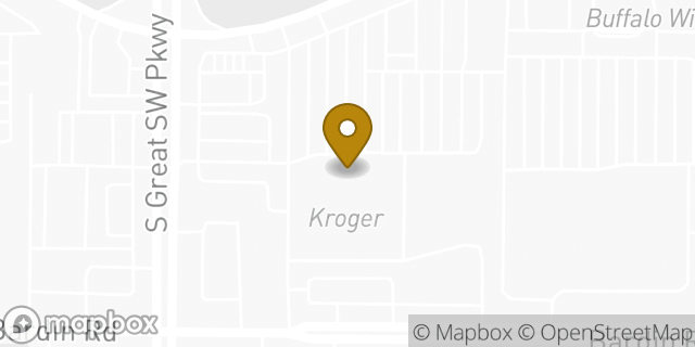 Map showing the location of Kroger in Grand Prairie, TX 75052