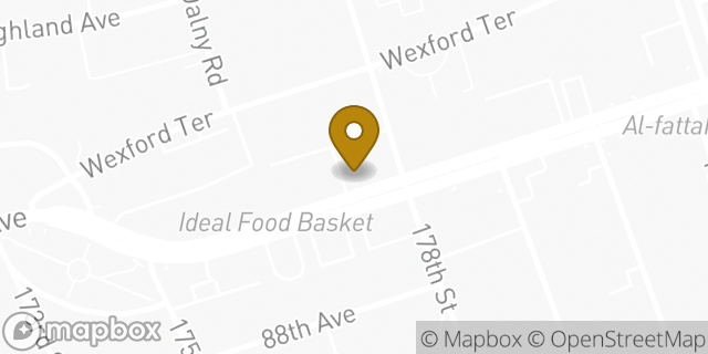 Map showing the location of Bank of America in Jamaica, NY 11432