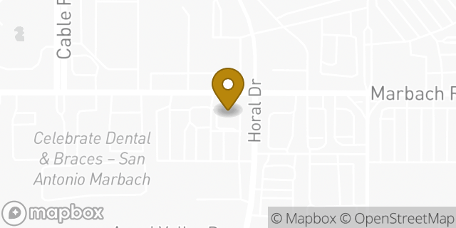 Map showing the location of Dunkin' in San Antonio, TX 78227