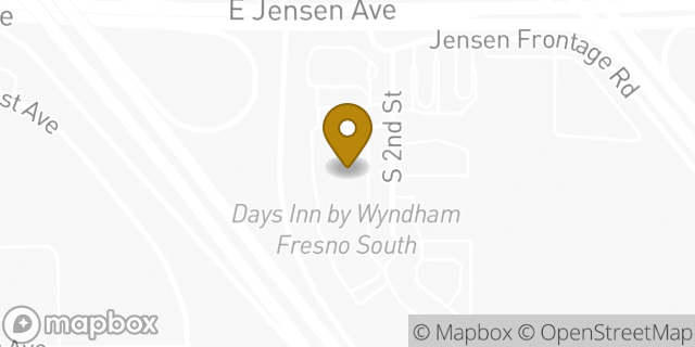 Map showing the location of Days Inn by Wyndham Fresno South in Fresno, CA 93706
