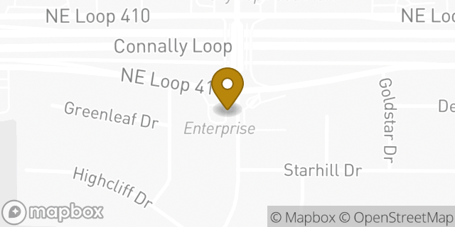 Map showing the location of Enterprise Rent-A-Car in San Antonio, TX 78217