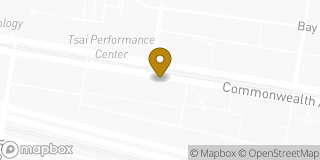 Map showing the location of Starbucks in Boston, MA 02215