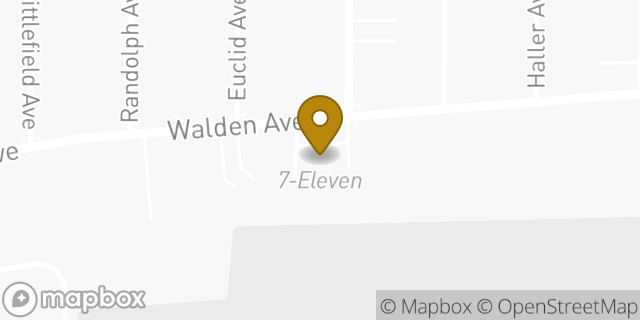 Map showing the location of 7-Eleven in Buffalo, NY 14211