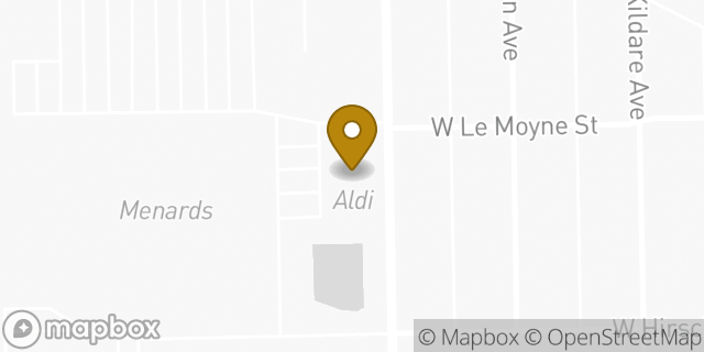 Map showing the location of Aldi in Chicago, IL 60651