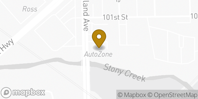 Map showing the location of AutoZone in Chicago Ridge, IL 60415