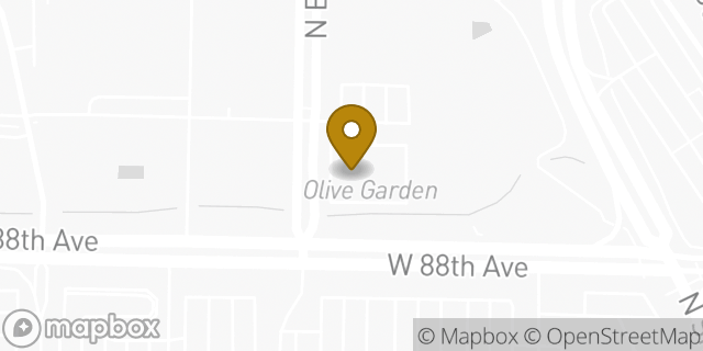 Map showing the location of Olive Garden in Westminster, CO 80031