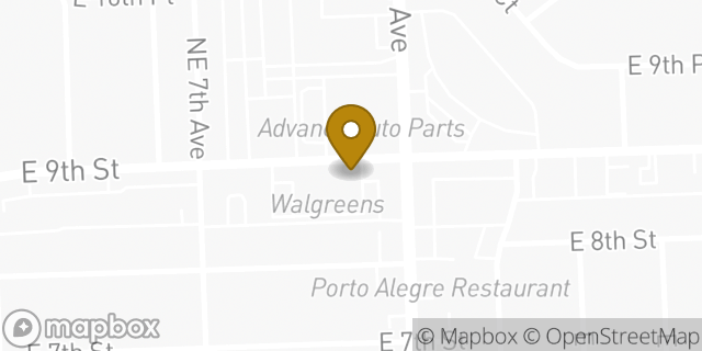 Map showing the location of Walgreens in Hialeah, FL