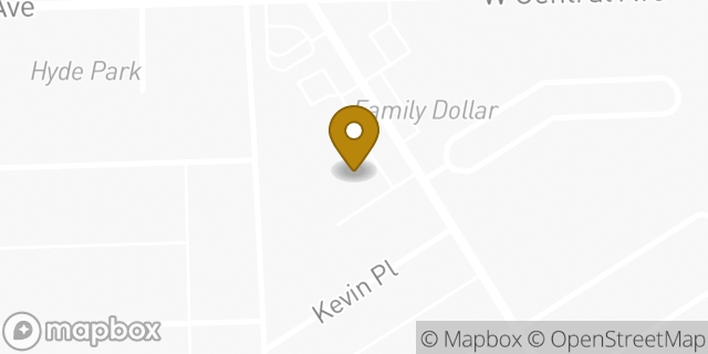Map showing the location of AutoZone in Toledo, OH 43608