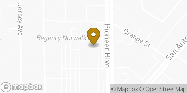 Map showing the location of AutoZone in Norwalk, CA 90650