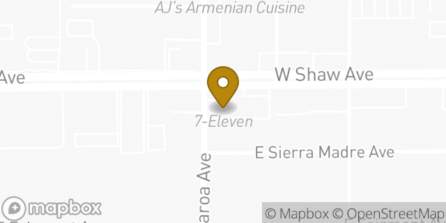 Map showing the location of 7-Eleven in Fresno, CA 93704