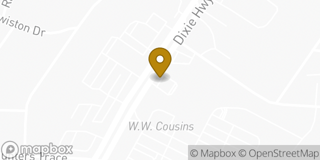 Map showing the location of Enterprise Rent-A-Car in Louisville, KY 40216