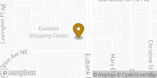 Map showing the location of Starbucks in Albuquerque, NM 87112
