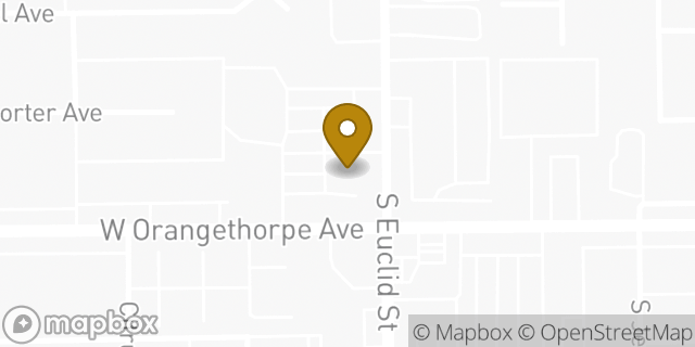 Map showing the location of Chase Bank in Fullerton, CA 92833