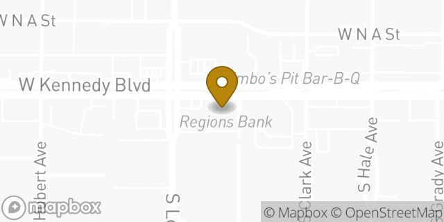 Map showing the location of Regions Bank in Tampa, FL 33609