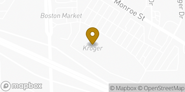 Map showing the location of Kroger in Toledo, OH 43613