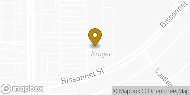 Map showing the location of Kroger in Houston, TX 77083