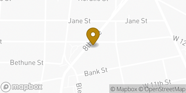 Map showing the location of Chase Bank in New York, NY 10014
