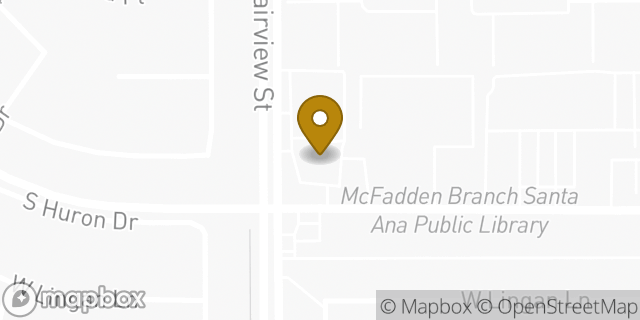 Map showing the location of 7-Eleven in Santa Ana, CA 92704