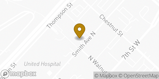 Map showing the location of Allina Health Orthopedics Joint Replacement Center in St Paul, MN 55102