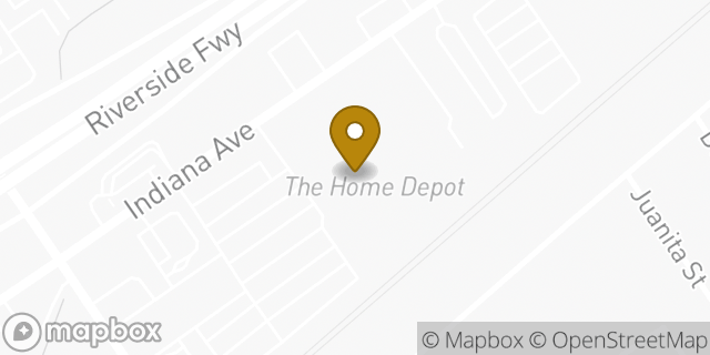 Map showing the location of The Home Depot in Riverside, CA 92504