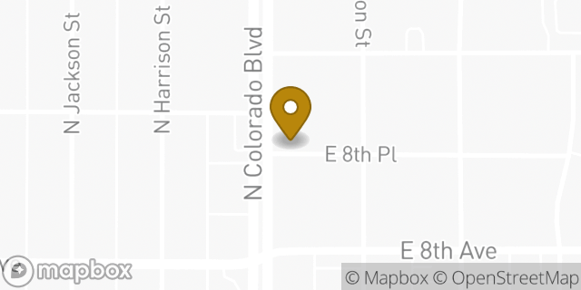 Map showing the location of CVS in Denver, CO 80220