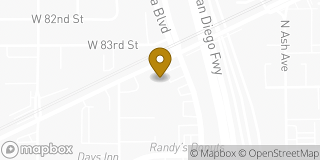 Map showing the location of 7-Eleven in Inglewood, CA 90301