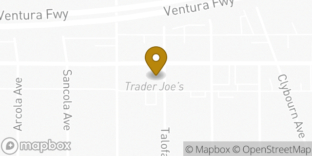 Map showing the location of Trader Joe's in North Hollywood, CA 91602