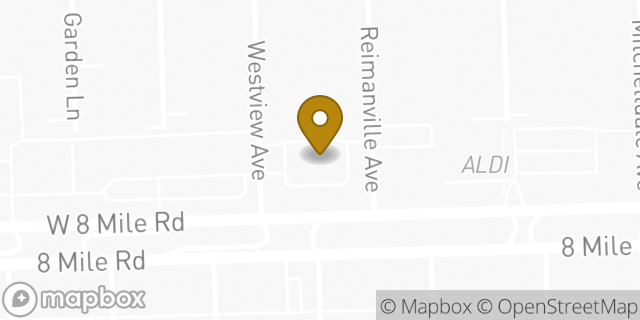 Map showing the location of AutoZone in Ferndale, MI 48220