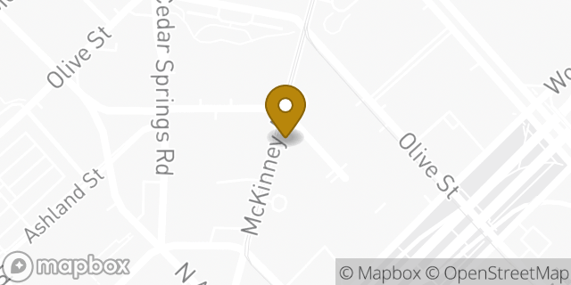 Map showing the location of WeWork in Dallas, TX 75201