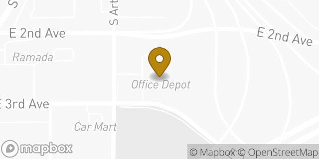 Map showing the location of FedEx ShipSite in Spokane, WA 99202