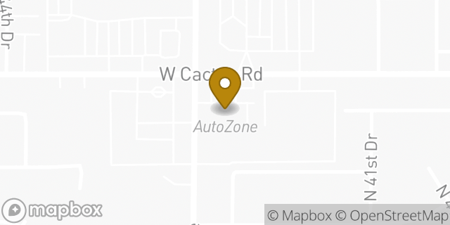 Map showing the location of AutoZone in Phoenix, AZ 85029