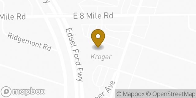 Map showing the location of Kroger in Harper Woods, MI 48225