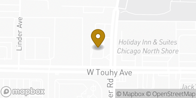 Map showing the location of McDonald's in Skokie, IL 60077