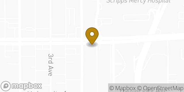 Map showing the location of Dunkin' in San Diego, CA 92103