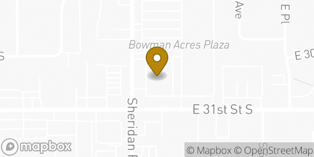Map showing the location of ATM Walgreens in Tulsa, OK 74129