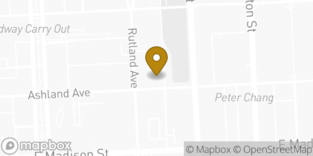 Map showing the location of Starbucks in Baltimore, MD 21205