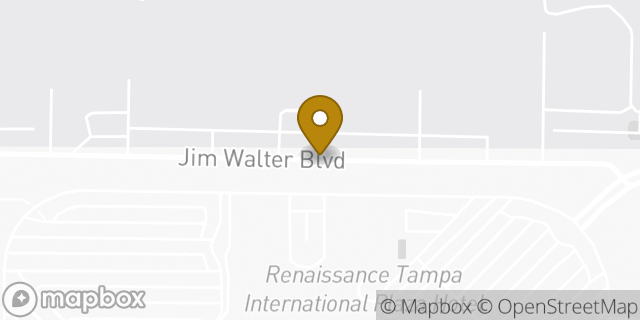 Map showing the location of Tampa -Tampa International Jet Center Sheltair Aviation (Private Flights Only) in Tampa, FL 33607