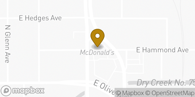 Map showing the location of McDonald's in Fresno, CA 93703