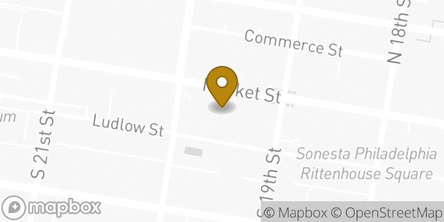Map showing the location of WeWork in Philadelphia, PA 19103