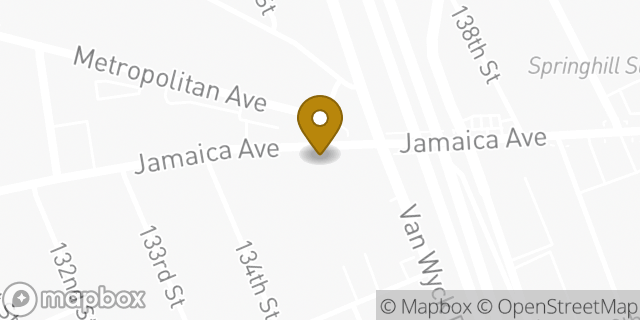 Map showing the location of Dunkin' in Richmond Hill, NY 11418