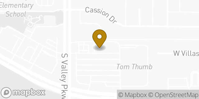 Map showing the location of Subway in Lewisville, TX 75067