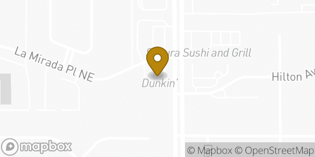 Map showing the location of Dunkin' in Albuquerque, NM 87111