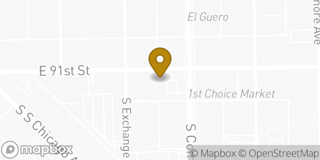 Map showing the location of Dunkin' in Chicago, IL 60617