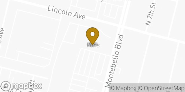 Map showing the location of Vons in Montebello, CA 90640