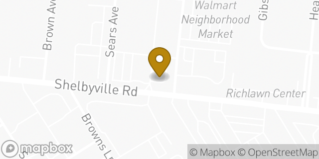 Map showing the location of Papa John's Pizza in Louisville, KY 40207